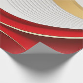 Cadeau Papier d'enveloppement Motif rouge or blanc (Coin)