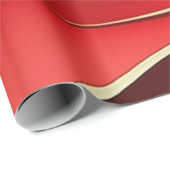 Cadeau Papier d'enveloppement Motif rouge or blanc (Coin rond)