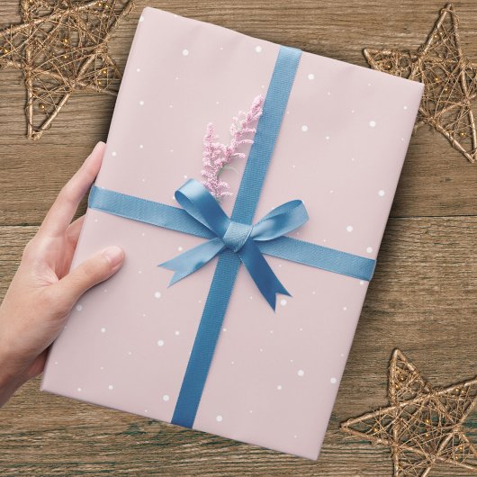 Cadeau Papier d'enveloppement Motif simple rose pâle