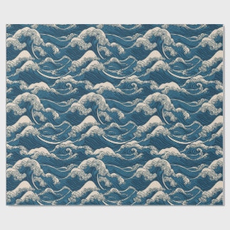 Cadeau Papier d'enveloppement Motif Wave japonais