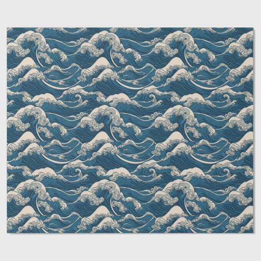 Cadeau Papier d'enveloppement Motif Wave japonais (Plat)