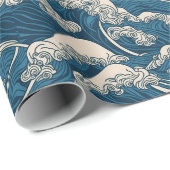 Cadeau Papier d'enveloppement Motif Wave japonais (Coin rond)