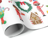 Cadeau Papier d'enveloppement multi caractères afro-améri (Coin rond)