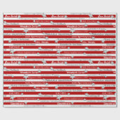 Cadeau Papier d'enveloppement multilingue rouge de Noël (Plat)