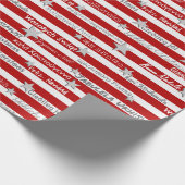 Cadeau Papier d'enveloppement multilingue rouge de Noël (Coin)