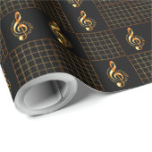 Cadeau Papier d'enveloppement musical Abstrait (Coin rond)