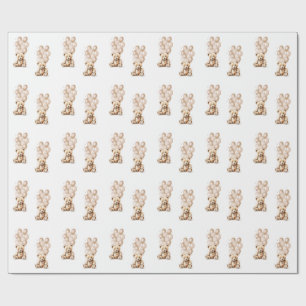 Cadeau Papier d'enveloppement neutre à l'ours en peluche