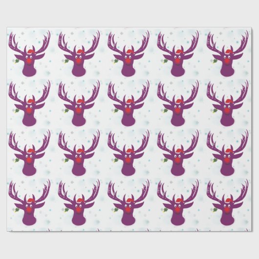 Cadeau Papier d'enveloppement NoëlMatte de Deer Père Noël (Plat)