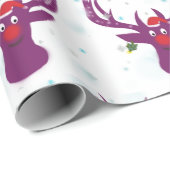 Cadeau Papier d'enveloppement NoëlMatte de Deer Père Noël (Coin rond)
