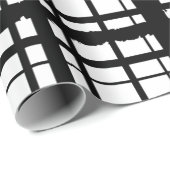 Cadeau Papier d'enveloppement noir et blanc 2 (Coin rond)