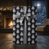 Cadeau Papier d'enveloppement noir et blanc de Noël