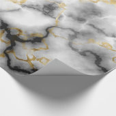 Cadeau Papier d'enveloppement noir et blanc en marbre mod (Coin)