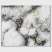 Cadeau Papier d'enveloppement noir et blanc en marbre mod (Plat)