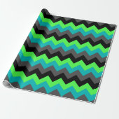 Cadeau Papier d'enveloppement noir Ombre Chevrons (Déroulé)