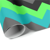 Cadeau Papier d'enveloppement noir Ombre Chevrons (Coin rond)