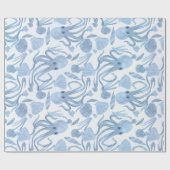 Cadeau Papier d'enveloppement octo bleu profond (Plat)
