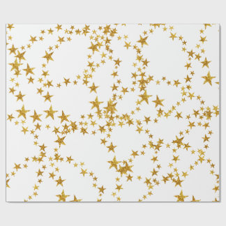 Cadeau Papier d'enveloppement or et blanc simple
