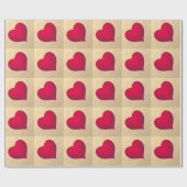 Cadeau Papier d'enveloppement or Rose simple Red Heart (Plat)