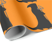 Cadeau Papier d'enveloppement orange de faucheuse (Coin rond)