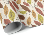 Cadeau Papier d'enveloppement orange et rouge Feuille d'a (Coin rond)