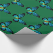 Cadeau Papier d'enveloppement papillon bleu (Coin)