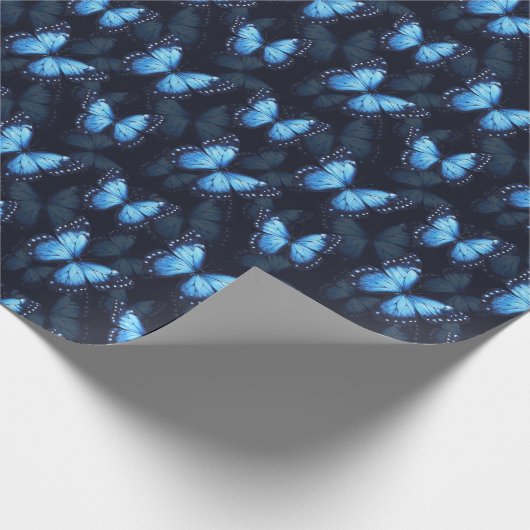 Cadeau Papier d'enveloppement papillon bleu (Coin)