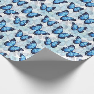 Cadeau Papier d'enveloppement papillon bleu