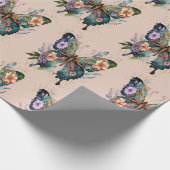 Cadeau Papier d'enveloppement papillon et fleurs (Coin)