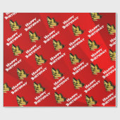 Cadeau Papier d'enveloppement papillon jaune (Plat)