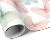 Cadeau Papier d'enveloppement Pastel Butterfly (Coin rond)
