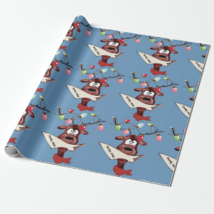 Cadeau Papier d'enveloppement Père Noël de cerfs