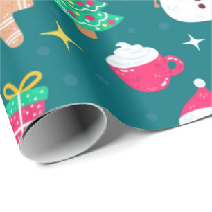 Cadeau Papier d'enveloppement Père Noël et amis de Noël