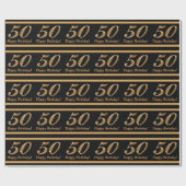 Cadeau Papier d'enveloppement personnalisable 50e anniver (Plat)