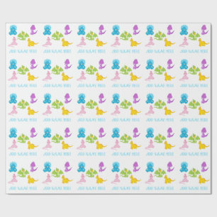 Cadeau Papier d'enveloppement personnalisé Dinosaure amis