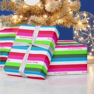 Cadeau Papier d'enveloppement personnalisé Neon Stripe