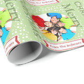 Cadeau Papier d'enveloppement photo de vacances pour fami (Coin rond)