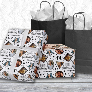Cadeau Papier d'enveloppement photo pour le 40e anniversa