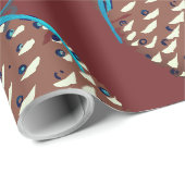 Cadeau Papier d'enveloppement Pinecones de vacances (Coin rond)