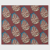 Cadeau Papier d'enveloppement Pinecones de vacances (Plat)