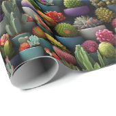 Cadeau Papier d'enveloppement Plante du désert (Coin rond)