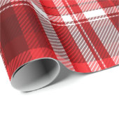 Cadeau Papier d'enveloppement plat rouge et blanc (Coin rond)