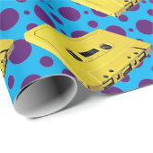 Cadeau Papier d'enveloppement PopArt Yellow Cassette (Coin rond)