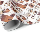 Cadeau Papier d'enveloppement pour amateurs de café (Coin rond)