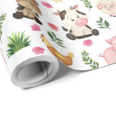 Cadeau Papier d'enveloppement pour animaux de ferme migno (Coin rond)