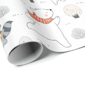 Cadeau Papier d'enveloppement pour animaux forestiers ado (Coin rond)