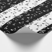 Cadeau Papier d'enveloppement pour bandes musicales noire (Coin)