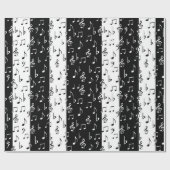 Cadeau Papier d'enveloppement pour bandes musicales noire (Plat)