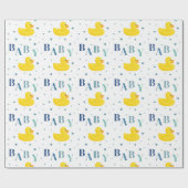 Cadeau Papier d'enveloppement pour bébé bleu canard (Plat)