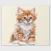 Cadeau Papier d'enveloppement pour bébé chat - Vos couleu (Plat)