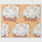 Cadeau Papier d'enveloppement pour bébé crèche (Plat)